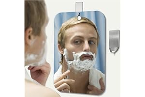 NKJVE Shatterproof Shower Mirror Fogless for Shaving Mirror Small Wall Hanging Camp Vanity Mirror (Medium,8"x6") ,Unbreakable Plexiglass Makeup Travel Camping Mirrors,Men Fog Free Handheld,Outdoor Showers
