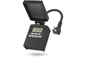 BN-LINK 7 Day Outdoor Heavy Duty Digital Programmable Timer, Outdoor Timer Outlet Waterproof, 2 Grounded Electrical Outlets for Christmas Lights, 15A 1/2HP,ETL Listed