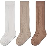 EPEIUS Baby Knee High Socks - Baby Girls Seamless Tube Ruffled Stockings Cotton Long Socks Over the Knee Sox 0-6 Years