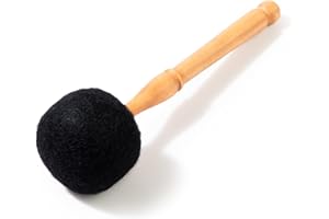Drum Mallet Wool Felted Drum Stick - 9 Inches Wool Mallet for Gongs & Large Singing Bowls by Himalayan Bazaar