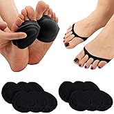 Flammi 6 Pairs Ball of Foot Cushion Socks,Women's Toe Cover with Padding Toe Topper Liner Socks Non-Skid Bottom