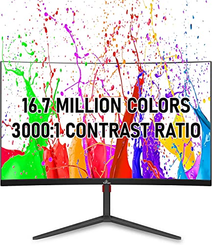 YEYIAN Sigurd 3001 27” Curved PC Gaming Frameless LED Multistand Monitor, 1080P HD, 165Hz, 1ms, 3000:1, 16:9, 178°, 16.7M Colors, G-Sync, FreeSync, DP/DVI/HDMI, Speaker, Tilt/Height/Pivot Adjustable