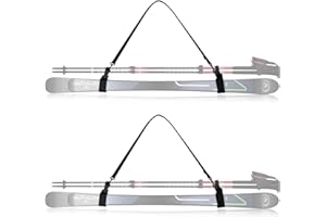 QOGIR Ski Strap and Pole Carrier: Adjustable Cushioned Shoulder Sling for Easy Transport, Ski Gear &Snowboard Carrying System
