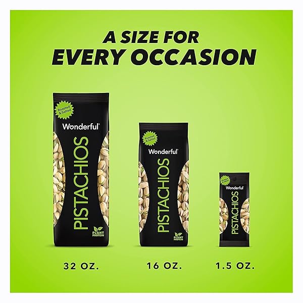 WONDERFUL PISTACHIOS IN SHELL, ROASTED AND SALTED NUTS, 1.5 OUNCE BAG (PACK OF 24), PROTEIN SNACK, ON-THE-GO, INDIVIDUALLY WRAPPED HEALTHY SNACK