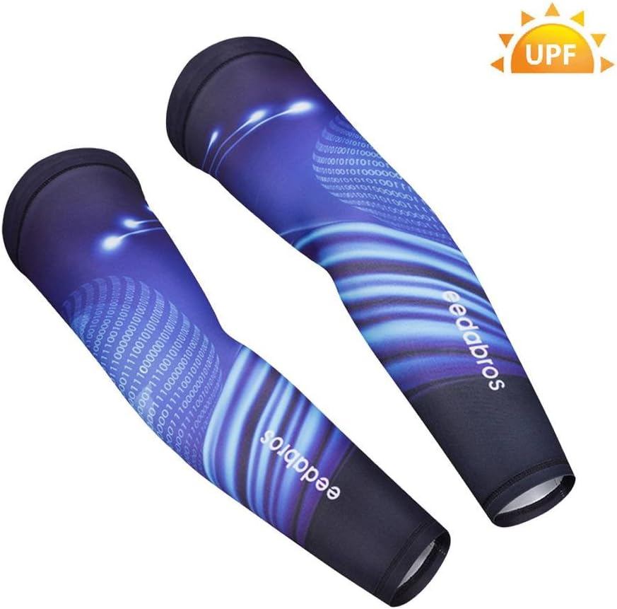 Bwiv Unisex Arm Compression Sleeves For Man Women Suncreen UV Protection Cooling Arm Sleeves Summer Arm Support Ice Silk For Running Driving Basketball 1 Pair