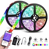 LED Strip Lights Waterproof, 32.8ft/10M Bluetooth LED Chasing Light with APP, Dream Color Changing RGB Rope Lights Kit, 12V 300 LEDs Flexible Led Strip Lighting for Bedroom Kitchen Home Decoration