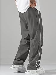 ABSECAI Mens Baggy Sweatpants Straight Wide Leg Y2k