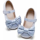 GINFIVE Toddler Girls Dress Shoes Little Girls Mary Janes Ballerina Flats Blue Shoes Toddler 5