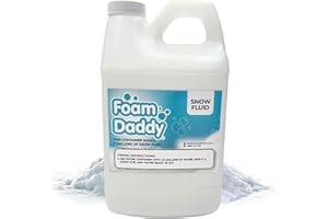 FOAM DADDY FoamDaddy Professional Snow Machine Liquid Concentrate – Works with All Snow Machines – Produces 5 Gallons of Fluffy Realistic Snow – Safe, Hypoallergenic, Unscented, Non-Staining Formula – 32 oz