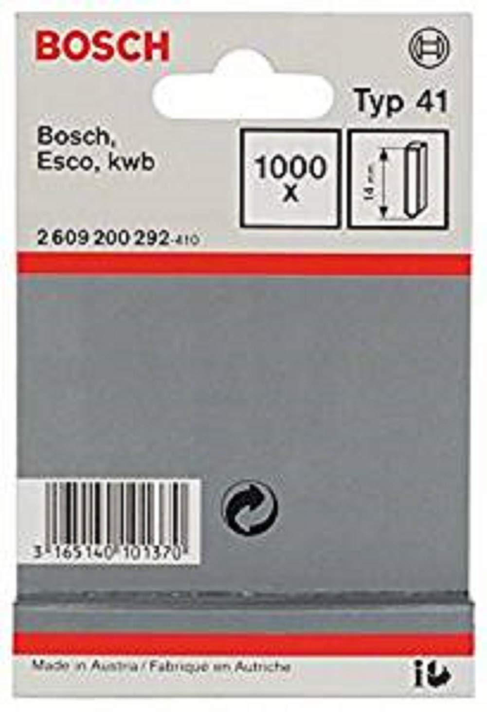 Bosch Professional 1000x Pin Type 41 (for Natural Materials, Carpet, 14 mm, Accessories for Tacker, Staple Gun)
