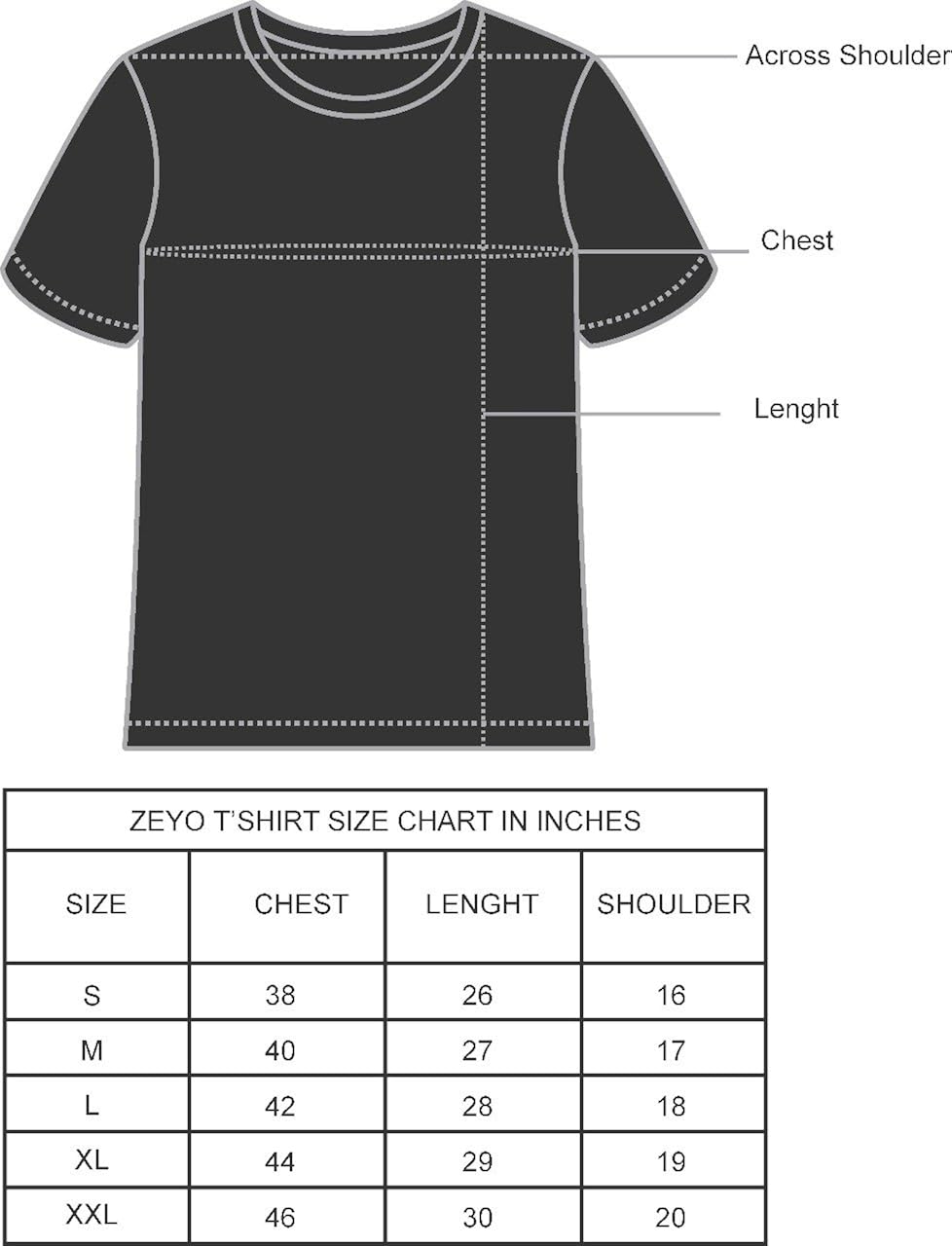 zeyo men's cotton t-shirt