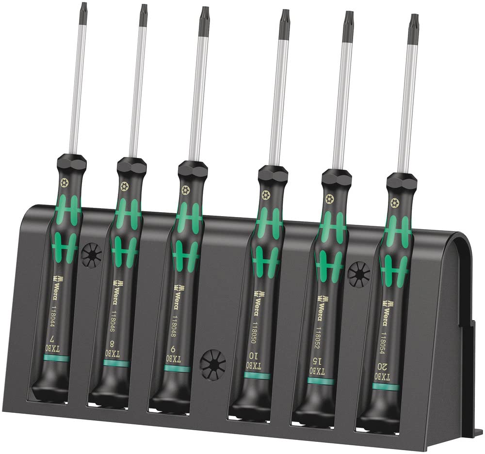Wera 2067/6 TORX® BO Kraftform Micro Screwdriver Set, for electronic applications, TX7-TX20, 6 Piece, 05118154001