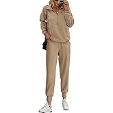 PRETTYGARDEN Long Sleeve Half Zip Sweatsuits Women 2 Piece Outfit Spring Casual Sweatshirt Sweatpants Lounge Set Tracksuit