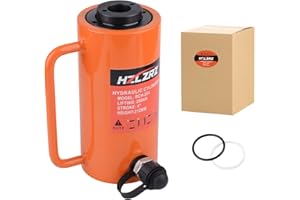 HZLZRZ 20T Hydraulic Cylinder Jack Hollow Single Acting Hydraulic Ram Cylinder, Hydraulic Lifting Cylinders 4"(101mm) and Porta Power Kit (RCH-204)