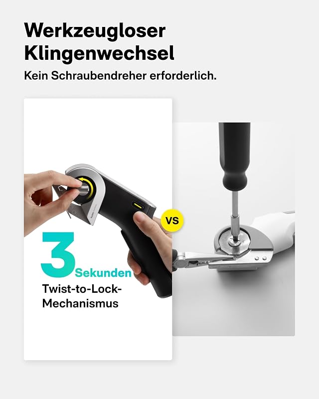Kartonschneider Elektrisch, Titanklinge LED Display Elektrische Schere