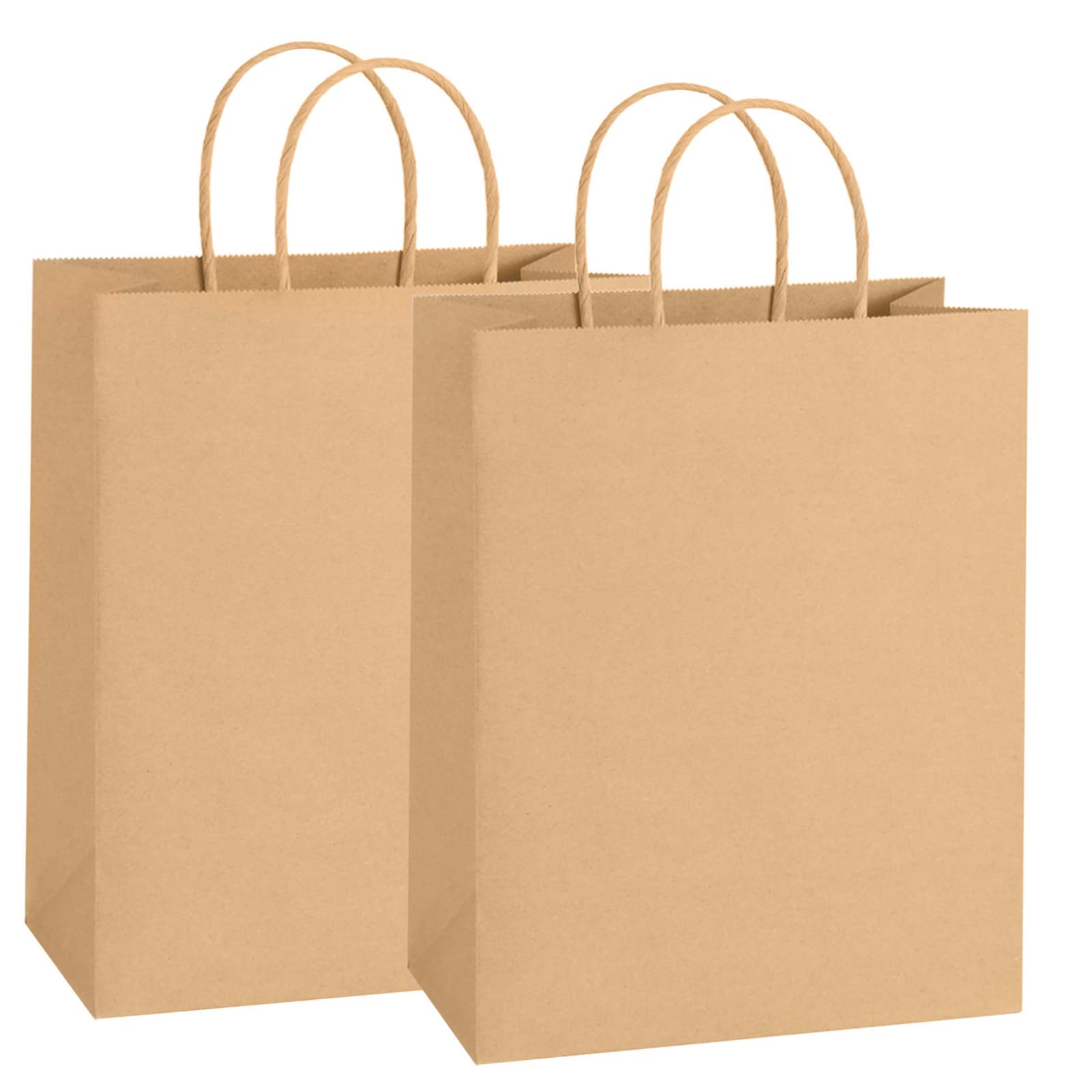 20pcs Paper Bags with Handles, Gift Bags Recycled Paper BagsWith Twisted Handles for Grocery Baking Shopping Merchandise Boutique Retail (Thicken 130gsm)