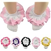TONGXiNHUA and three Chinese characters 5 Pairs Multicolor Ruffle Socks for Newborn/Baby/Toddler/Little Girl