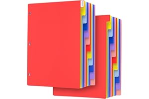 HABGP 12 Tab Dividers for 3 Ring Binder, 24 Pcs Multicolor 3 Ring Binder Dividers with Tabs, Page Folder Dividers, Plastic Tabbed File Dividers with Tabs, Three Ring Binder Index Dividers, 2 Set