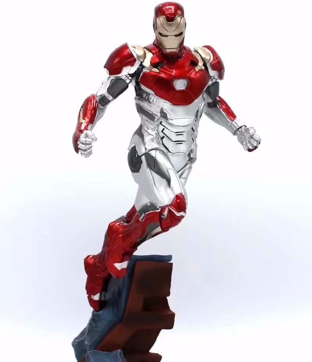WAHE POP Brazil Factory Feizi Iron Man Hand-Made Model MK47 Boxed Model Decoration Hand-Made, Toy Statue Model Desktop Decoration, PVC Collection Craft Decoration Gift High About 22.5CM