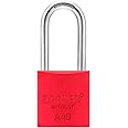 Zarker A40 Keyed Padlock – Aluminum Body, Stainless Steel Shackle(SUS 304), Red, 1-Pack