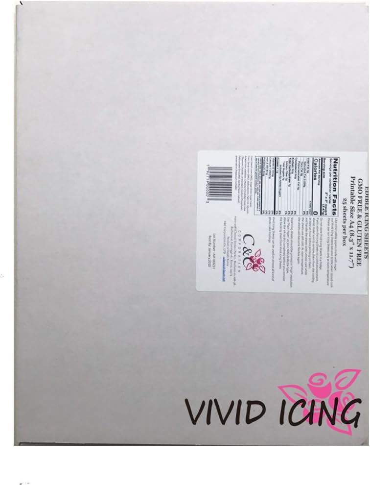 VIVID ICING 2nd.Version/Frosting Sheets/Icing Sheets/Sugar Sheets A4size 12count (8.3 x 11 inches)