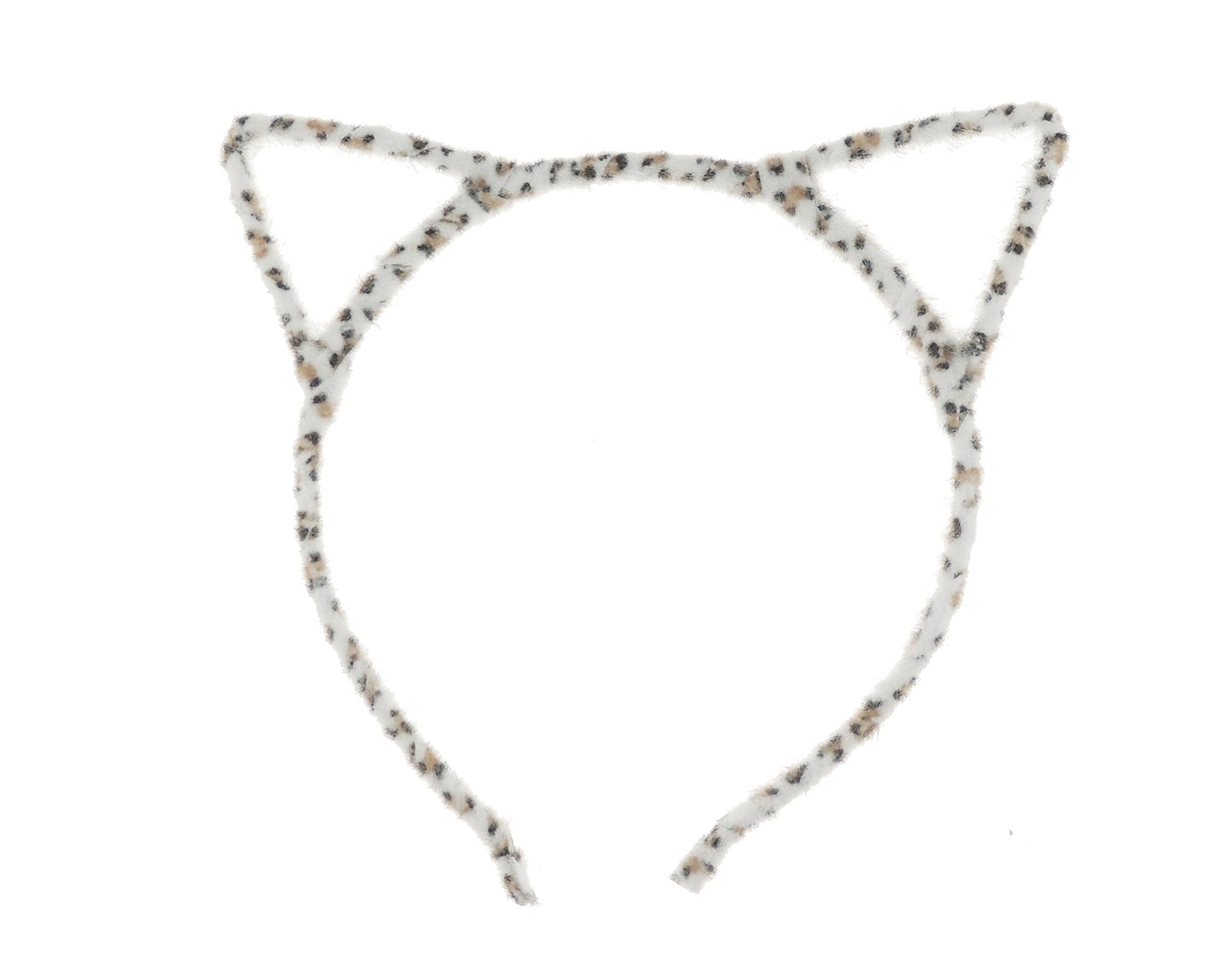 Unisex Womens Animal Cat Ears Narrow Halloween Christmas Nativity Costume Outfit Party School Play Gift Headband Hair Accessories Headpiece Alice Band Hairband Deeley Bopper (White Brown Leopard)