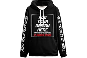 ABIsedrin Custom Hoodies Design Your Own Personalized Pullover Sweatshirts with Pocket Customized Hoodies for Men Women