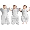 Transition Swaddle, Baby Swaddle 3-6 Months 12-18 lb, Arms In/Out Swaddle Sleep Sack with 2-Way Zipper Moisture-Wicking Fabric, Improves Sleep Snug Fit Helps Calm Startle Reflex