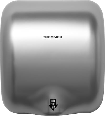 Bremmer Turbo Hand Dryer High Velocity Low Energy Silver