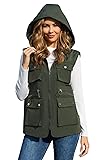 Womens Waterproof Vest Zip Up Cap Sleeve Jackets