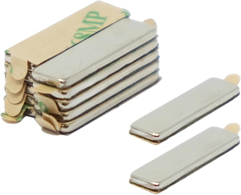 FIRST4MAGNETS Adhesive Neodymium Magnet 20x6x1.5mm N42 Pack of 10