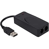 Dual Port Modem, Wide Compatibility Fax Modem, Plug and Play Receive Faxes Dial The Internet Auto Reply Voicemail for 7 8 10