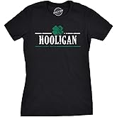 Womens Irish Clover Hooligan Funny St Pattys Patricks Day Cute Drinking T Shirt