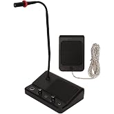 Window Speaker Intercom System,Dual Way Anti Interference Duplex Microphone Talk Through Glass Window,for Business,Bank,Office,Hospital,Counter,Store,Station,School(us)