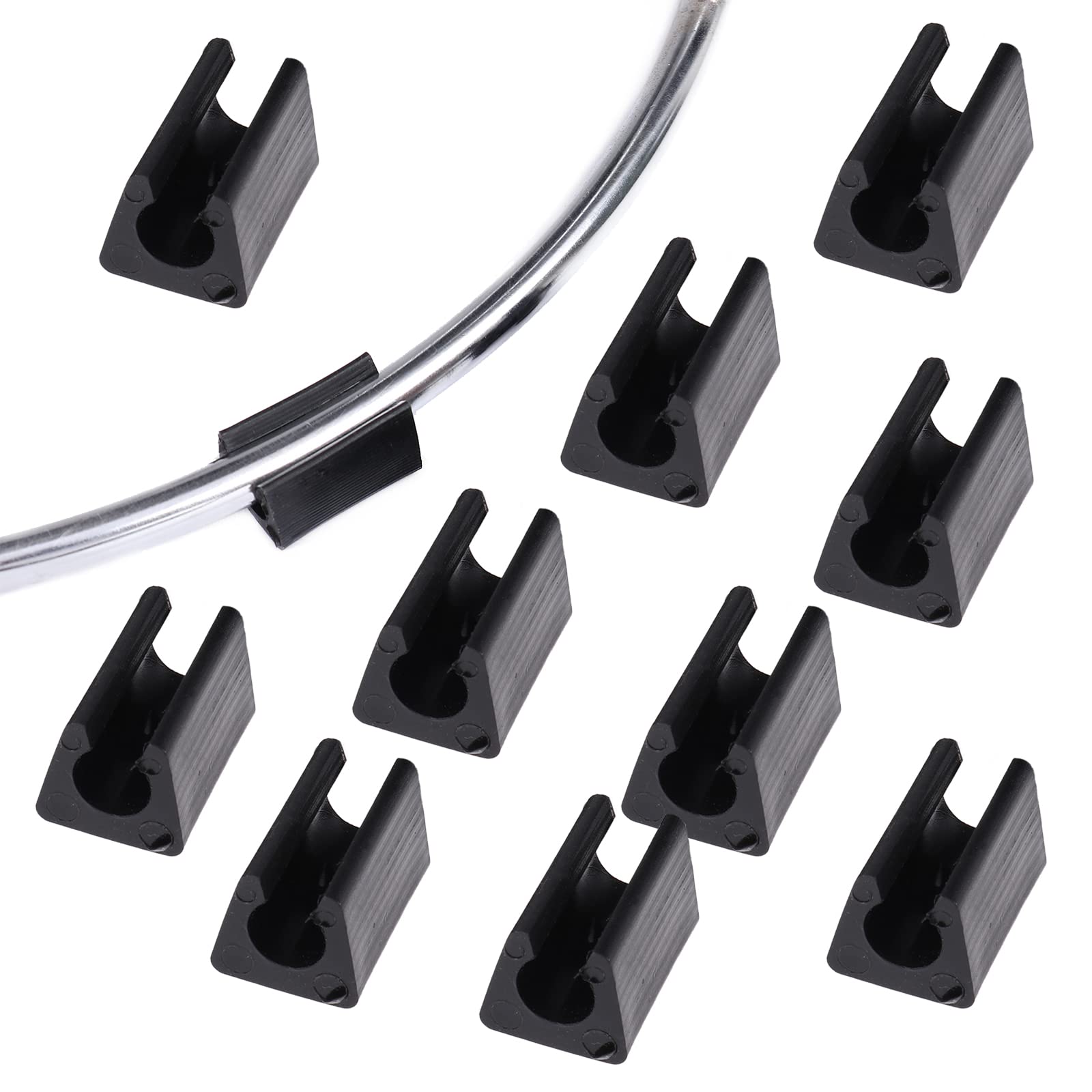 HJYZY 12mm Chair Foot Cap Plastic Furniture Feet Rectangle Shaped Non-Slip Chair Legs Tip Black（Fit Furniture Leg Dia 11-13mm）15 pcs
