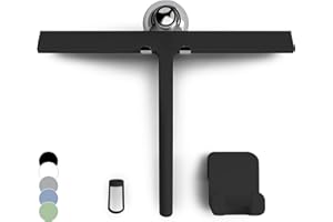 GÜTEWERK Shower Squeegee for Glass Doors, Silicone Window Squeegee, Bathroom and Glass Cleaning - Black - 13 Inch