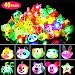 SCIONE Party Favors for Kids Birthday Light Up Rings 40 Pack Glow in The Dark Party Supplies Ring Prizes for Kids Classroom Bulk Toys LED Jelly Rings Glow Blinking Novelty