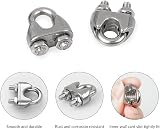 YEYIT 20 Pcs M4 Wire Rope Clamp with Thimbles Stainless Steel 4mm view 4