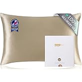 ZIMASILK 100% Pure Mulberry Silk Pillow Cases for Hair and Skin, Soft, Hypoallergenic 
Smooth, Both Sides Grade 6A Silk, wit