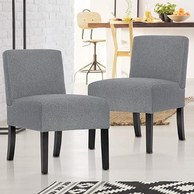 BestMassage Armless Accent Chair for Living Room, Modern Fabric
