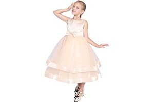 SUNNY FASHION Flower Girl Dress Elegant Party Ball Gowns Vintage Pageant Princess Formal Dress