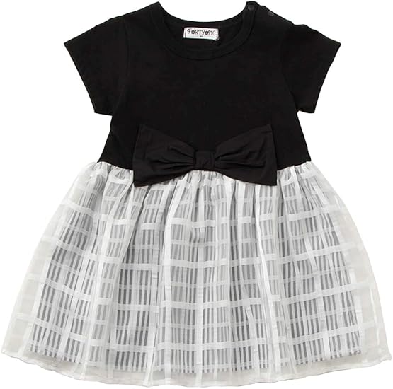 Amazon Co Jp Fortyone フォーティーワン ベビー服 チェックシフォン ワンピース 赤ちゃん 女の子 フォーマル 結婚式 発表会 半袖 ベビー 服 ファッション小物