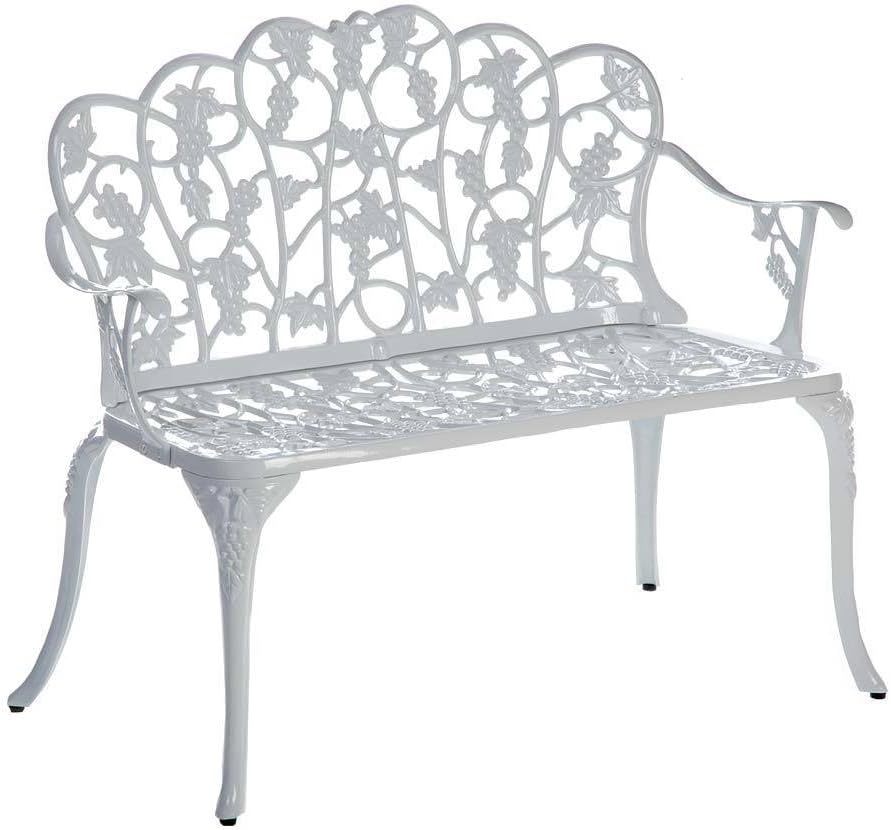 Plow & Hearth 34526-WH Grapevine Outdoor Garden Bench, White : Outdoor Benches : Garden & Outdoor