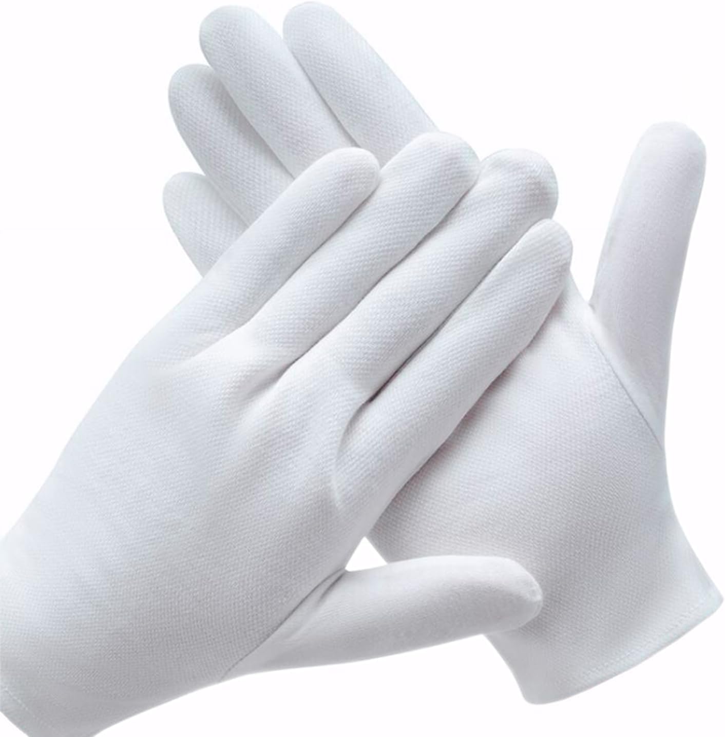 20 Pcs White Cotton Gloves for Eczema - Washable Hand Moisturising Gloves, White Cotton Gloves for Dry Hands, You Can Inspect Jewelry & Daily Work with The Soft Breathable Gloves | One Size Fits All