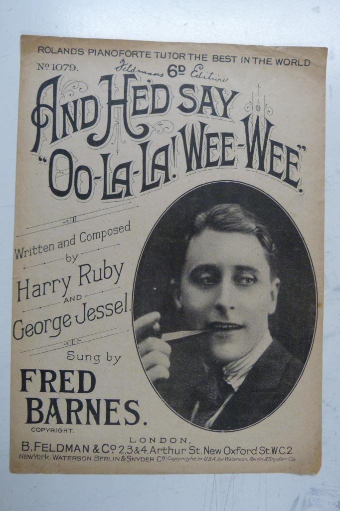Antique Songsheet And He D Say Oo La La Wee Wee Feat Fred Barnes
