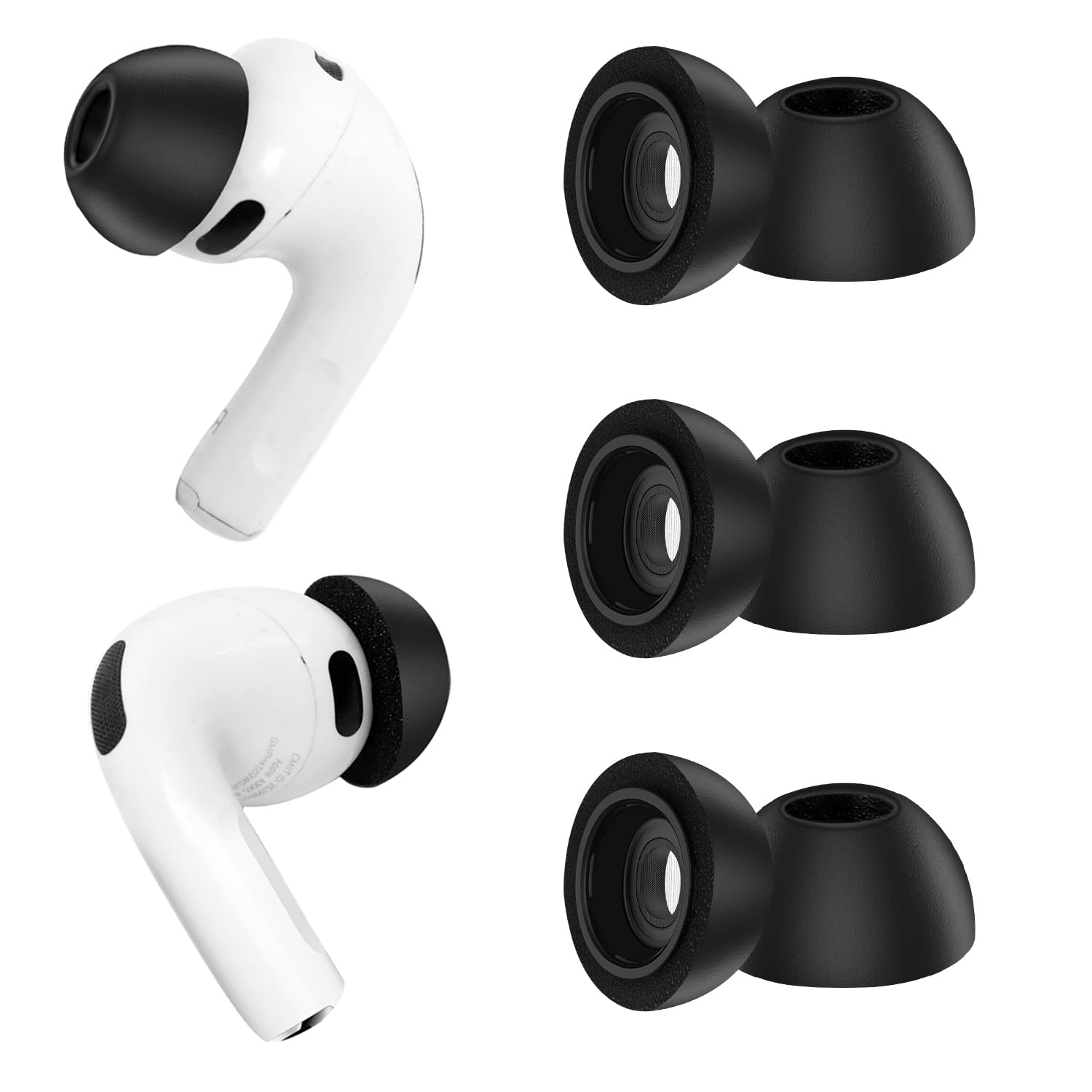 Photo 1 of Replacement Ear Tips for AirPods Pro 3 (2025), Soft Memory Foam Eartips for AirPods Pro 3rd Generation, No Silicone Pressure, Anti-Slip Design, Fits Charging Case, 3 Pairs (M, Black)