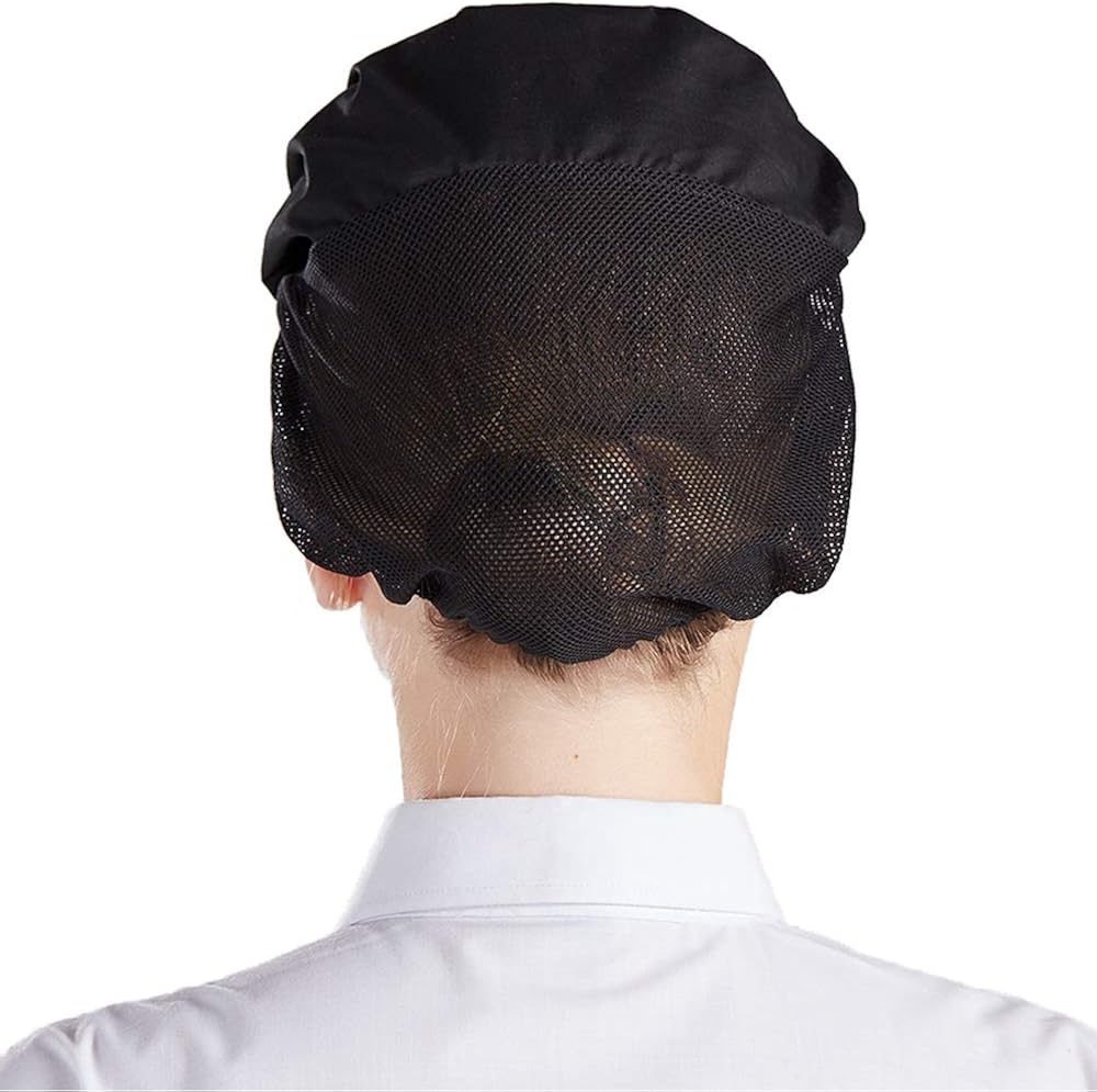 Nanxson 3pcs Chef Hat Kitchen Cooking Chef Cap Food Service Hair Nets CF9033 (black3pcs, one Size): Clothing