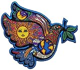 Artist Dan Morris World Flower Power Peace Dove Sign Iron On Hippie Patch