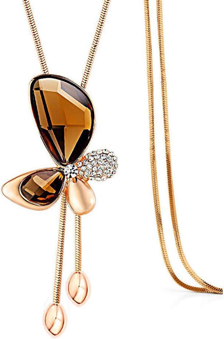 Long Chain Sweater Necklace for Women Multiple Styles Flower Shape Pendant Costume Jewelry for Women Girls …