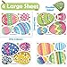 Ivenf Easter Decorations Window Clings Decals Decor, Extra Large Easter Eggs Flowers Party Supplies Gifts, Spring Window Clings Decorations for Kids School Home Office, 6 Sheets 69pcs